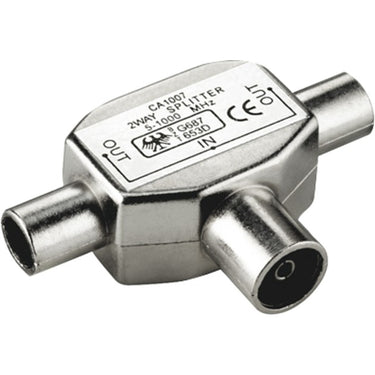 Goobay 2 x coax male naar coax female adapter kabel (zilver)