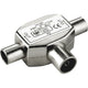 Goobay 2 x coax male naar coax female adapter kabel (zilver)
