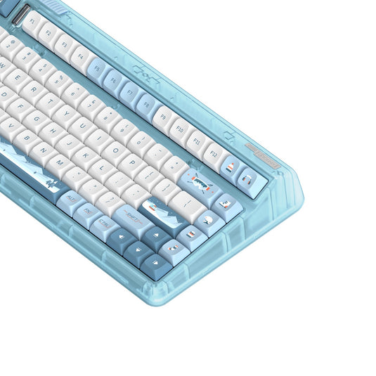Iqunix og80 wintertide wireless mechanical keyboard, gaming toetsenbord (lichtblauw, us lay-out, iqunix moonstone turbo, rgb leds, 80% (tkl), hot-swappable, pbt, 2.4ghz | bluetooth 5.1 | usb-c)