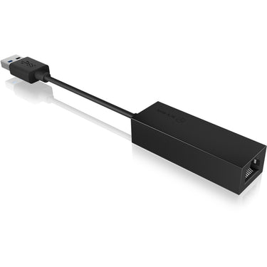Icy box ib-ac501a, usb 3.0 > rj-45 adapter (zwart)