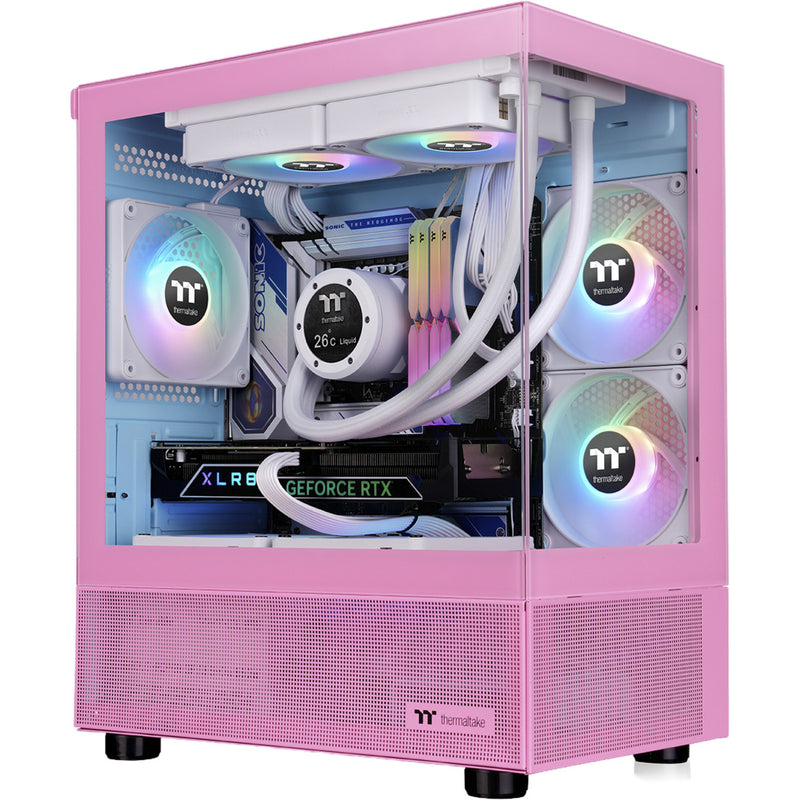 Load image into Gallery viewer, Thermaltake view 170 tg argb mini tower behuizing (roze | 2x usb-a | rgb | tempered glass)
