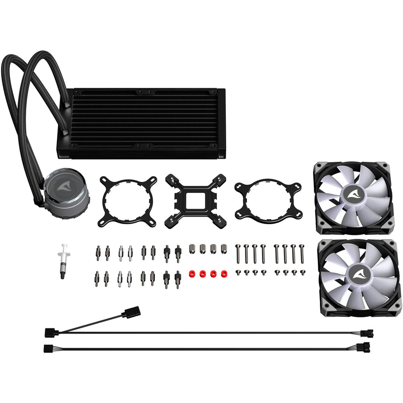 Load image into Gallery viewer, Sharkoon s80 rgb waterkoeling (zwart, 4-pins pwm fan-connector)
