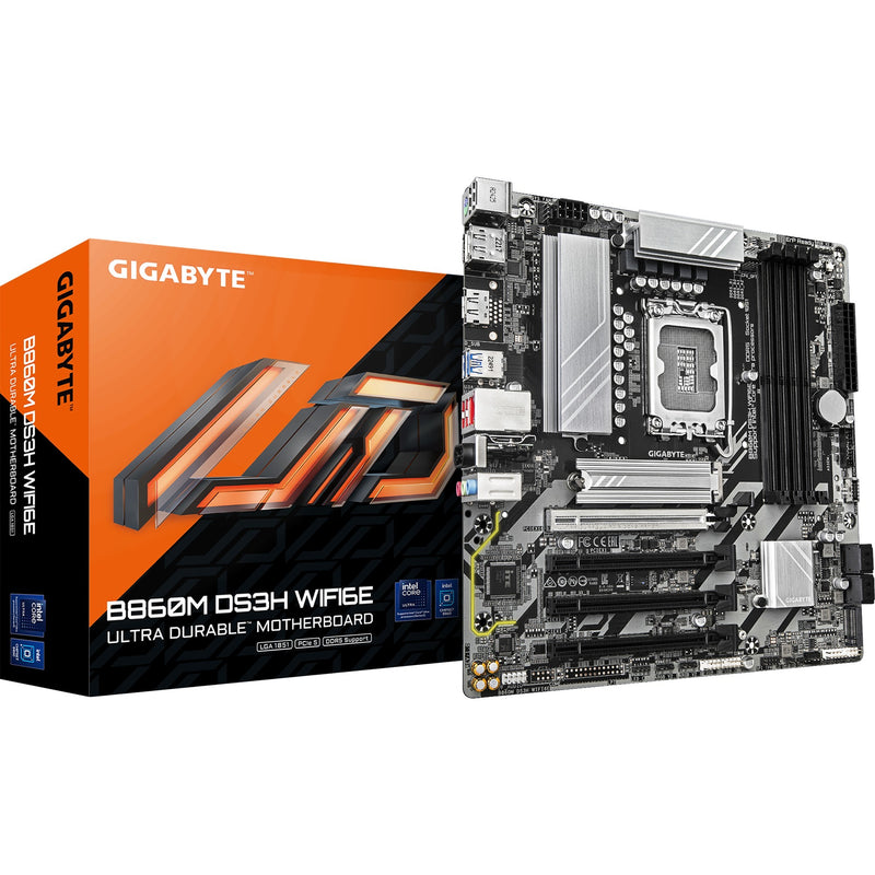 Load image into Gallery viewer, Gigabyte b860m ds3h wifi6e socket 1851 moederbord (raid, 2.5gb-lan, wi-fi 6e, bt, sound, µatx)
