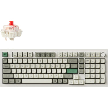 Keychron q5 max-p1 rgb mechanisch toetsenbord (wit, us lay-out (qwerty), gateron jupiter red, 96%, rgb leds, ksa double-shot pbt, hot swap, knob, 2.4ghz | bluetooth 5.1 | usb-c)