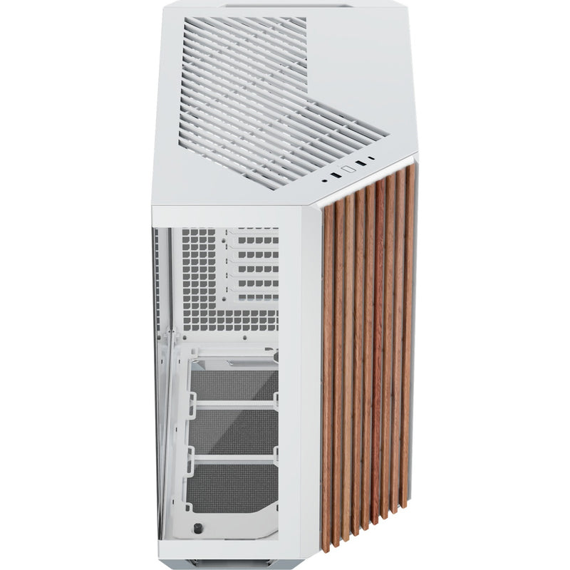 Load image into Gallery viewer, Apnx v1-w-wt-v1 midi tower behuizing (wit houtkleur | 2x usb-a | 1x usb-c | window)
