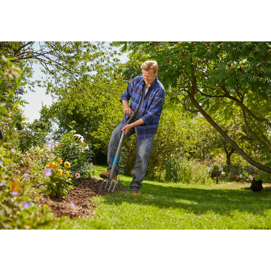 Gardena natureline spitvork (houtkleur turquoise, 17002-20)