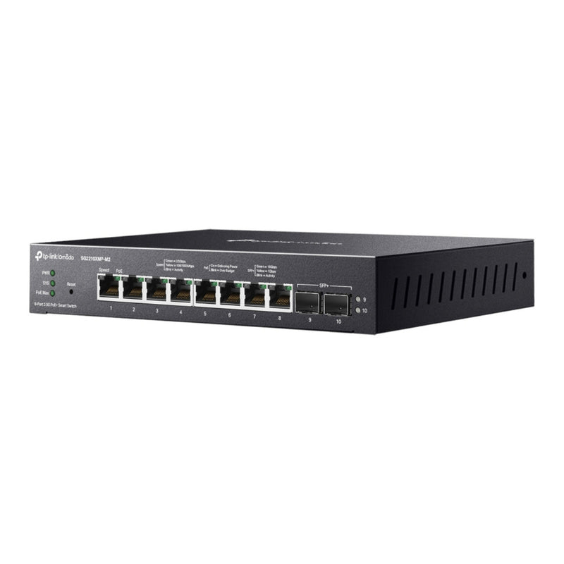Load image into Gallery viewer, Tp-link omada sg2210xmp-m2 8-poorts 2.5gbase-t smart switch (zwart, 8x poe+, 2x 10ge sfp+)

