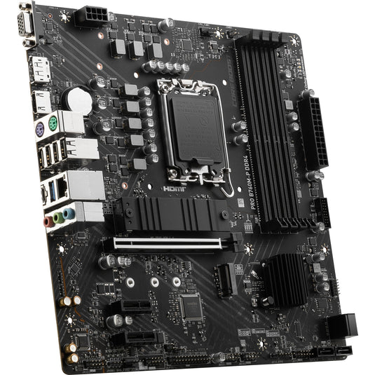 Msi pro b760m-p ddr4 socket 1700 moederbord (zwart, raid, gb-lan, sound, µatx)