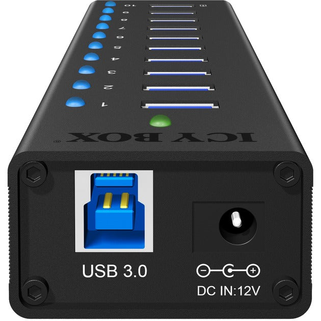 Load image into Gallery viewer, Icy box ib-ac6110 usb-hub (zwart, 10x usb 3.0 poorten)
