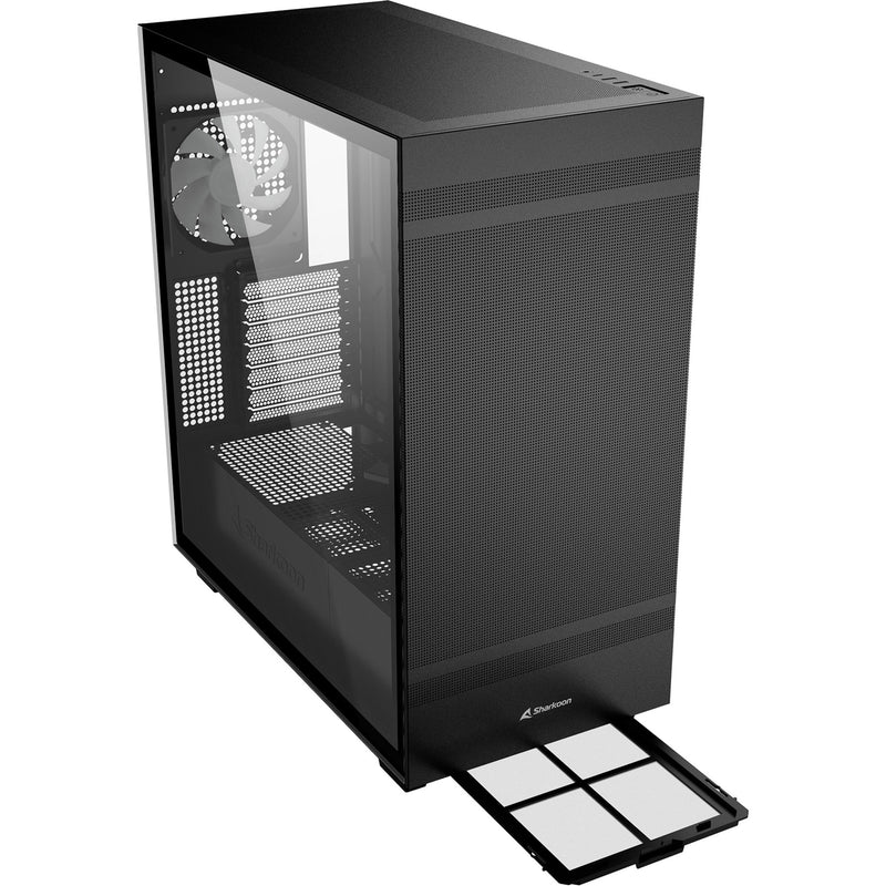 Load image into Gallery viewer, Sharkoon rebel c50 black rgb midi tower behuizing (zwart | 2x usb-a | 1x usb-c | rgb | tempered glass)
