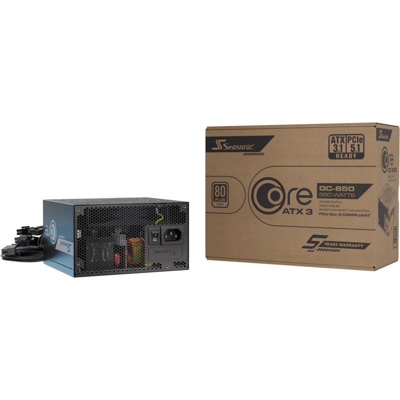 Load image into Gallery viewer, Seasonic core gc-850 atx 3.1 850 watt voeding (zwart, 1x 12v-2x6, 3x pcie)
