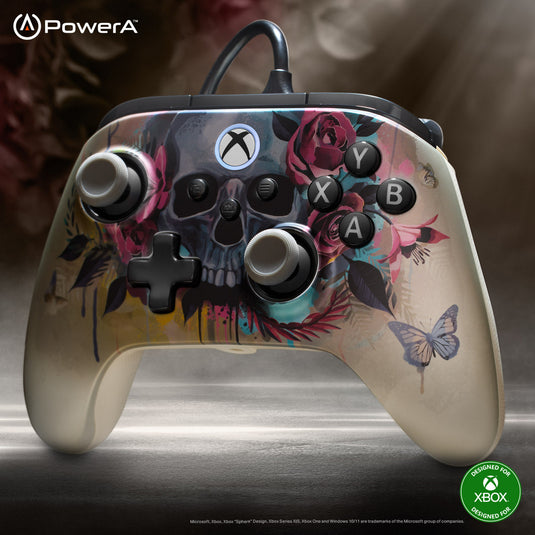 Powera advantage plus bedrade controller voor xbox series x|s - bloom gloom (zilver, xbox series x|s, xbox one, pc)
