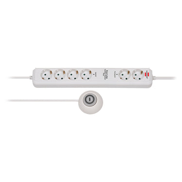Brennenstuhl eco-line stekkerdoos comfort switch plus el csp 24 6-voudig wit 1,5m h05vv-f 3g1,5 2 permanente, 4 schakelbare externe voetschakelaar