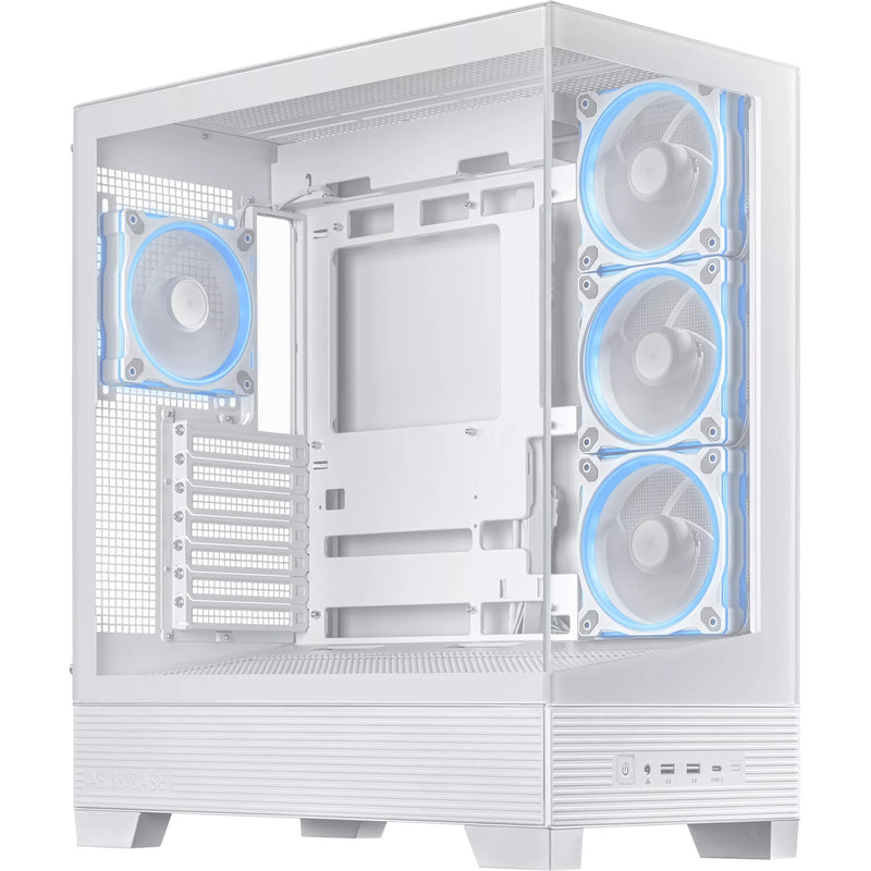 Load image into Gallery viewer, Asus a31 plus midi tower behuizing (wit | 2x usb-a | 2x usb-c | tempered glass)
