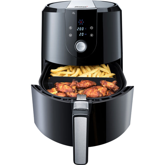 Steba hf 5000 xl heteluchtfriteuse (zwart roestvrij staal, 5,2 liter)