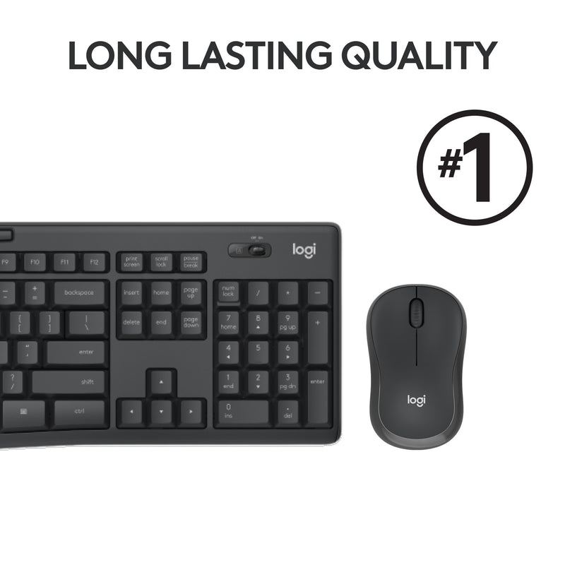 Load image into Gallery viewer, Logitech mk295 silent wireless keyboard and mouse combo desktopset (zwart, us-international lay-out (qwerty), 100%)
