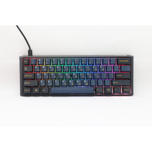 Ducky one 3 pro mini, gaming toetsenbord (zwart, us lay-out, cherry mx2a blue, rgb led, double-shot pbt, quack mechanics, 60%, hot swap)