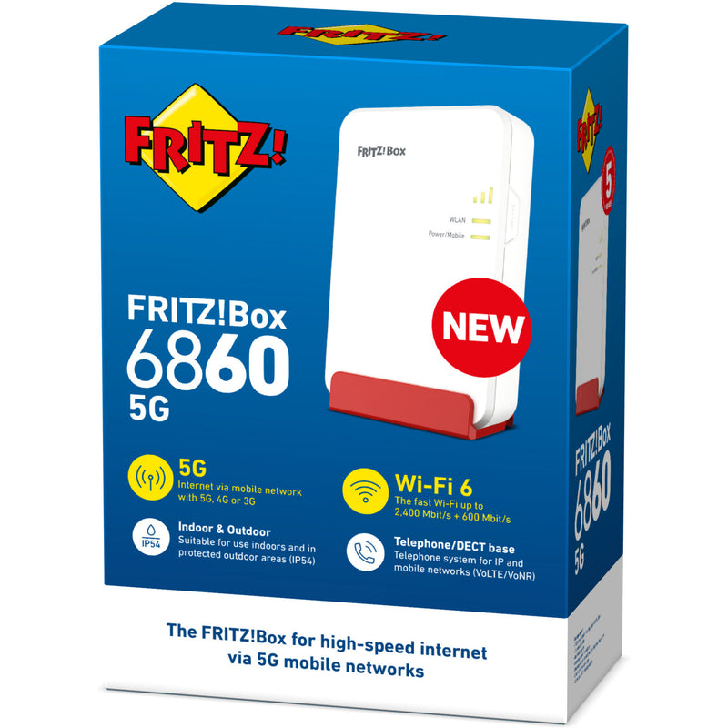Load image into Gallery viewer, Fritz! box 6860 5g edition international draadloze router (rood, mesh, 5g)
