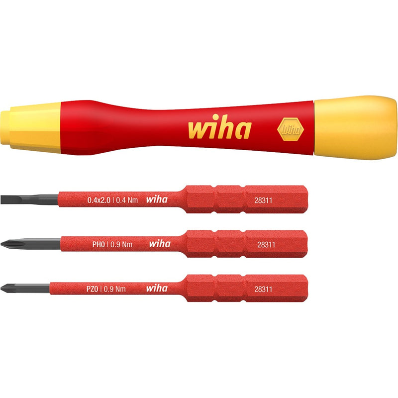 Load image into Gallery viewer, Wiha fijnschroevendraaierset picofinish slimvario electric (rood geel, 4-delig met slimbits)
