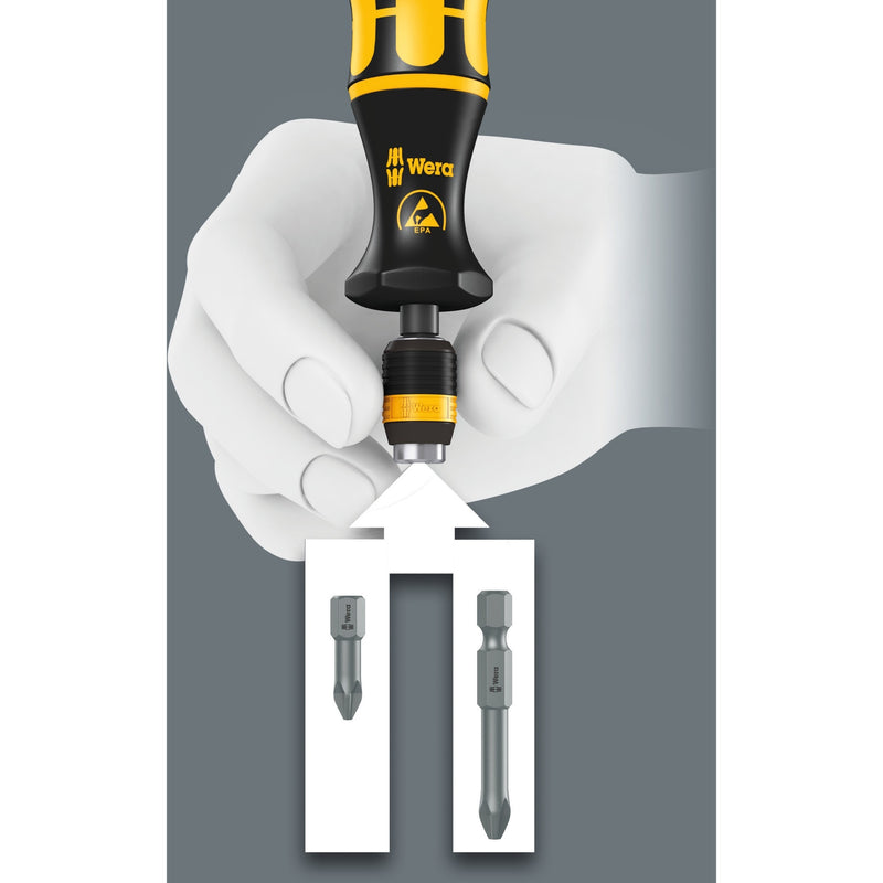 Load image into Gallery viewer, Wera bits-handhouder 813 r schroevendraaier (zwart geel, esd, niet magnetisch, 90mm)
