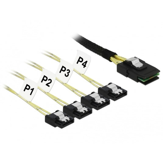 Delock interne minisas sff-8087 naar 4x 7-pin sata adapterkabel (1 meter)