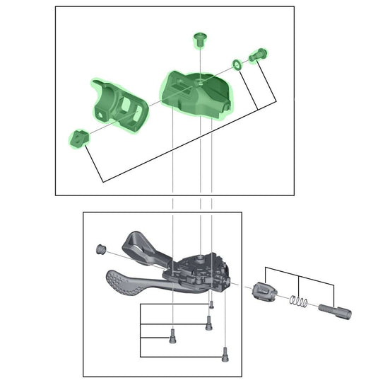 Shimano housing cover complete for sl-m8000-i i-spec ii left