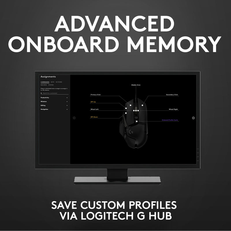 Load image into Gallery viewer, Logitech g502 hero high performance gaming mouse (zwart, 100 - 25.600 dpi, rgb leds)
