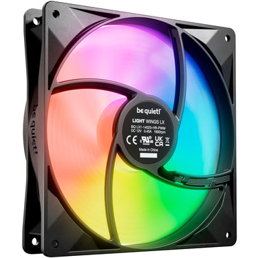 Be quiet! light wings lx pwm high-speed rgb case fans (zwart, 3 stuks, 140 x 140 x 25 mm)