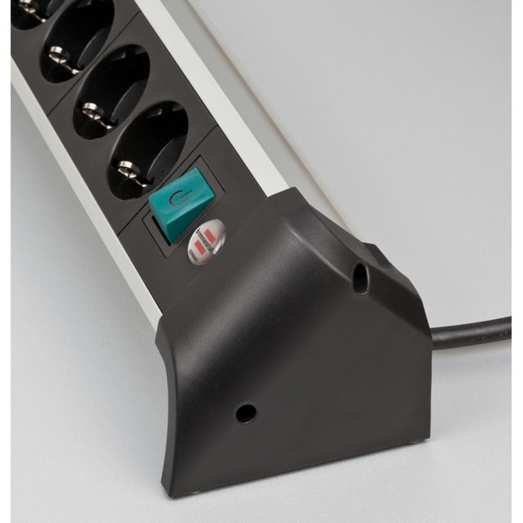 Load image into Gallery viewer, Brennenstuhl alu-office-line stekkerdoos met usb-laadfunctie 4-voudig schakel stekkerdoos

