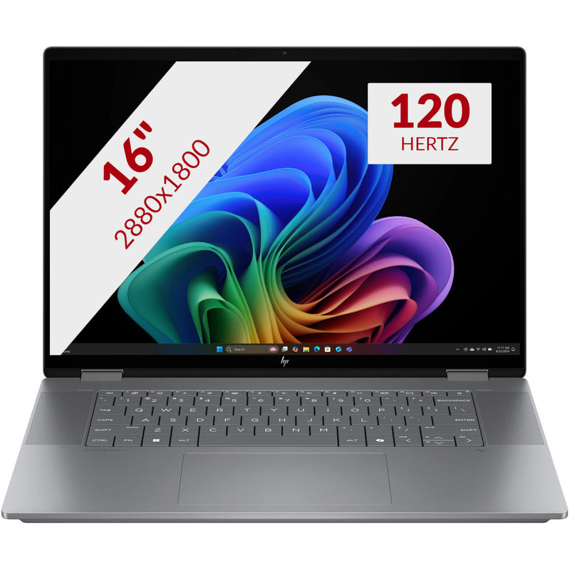 Load image into Gallery viewer, Hp omnibook x flip 16-ar0070nd 16 copilot+ 2-in-1 laptop (zilver | ryzen ai 7 350 | radeon 860m | 24 gb | 1 tb ssd | touch)
