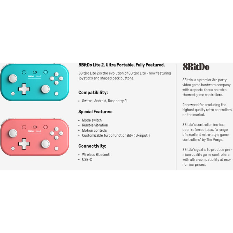 Load image into Gallery viewer, 8bitdo lite 2 pink gamepad (pink, android, switch, raspberry pi)
