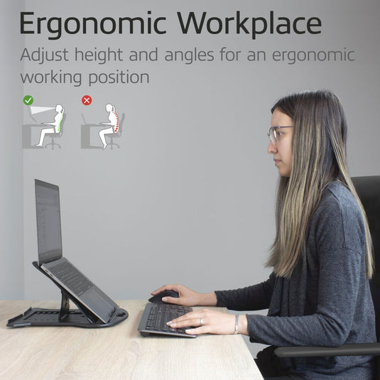 Act connectivity laptopstandaard, inklapbaar, hoogte verstelbaar in 7 standen