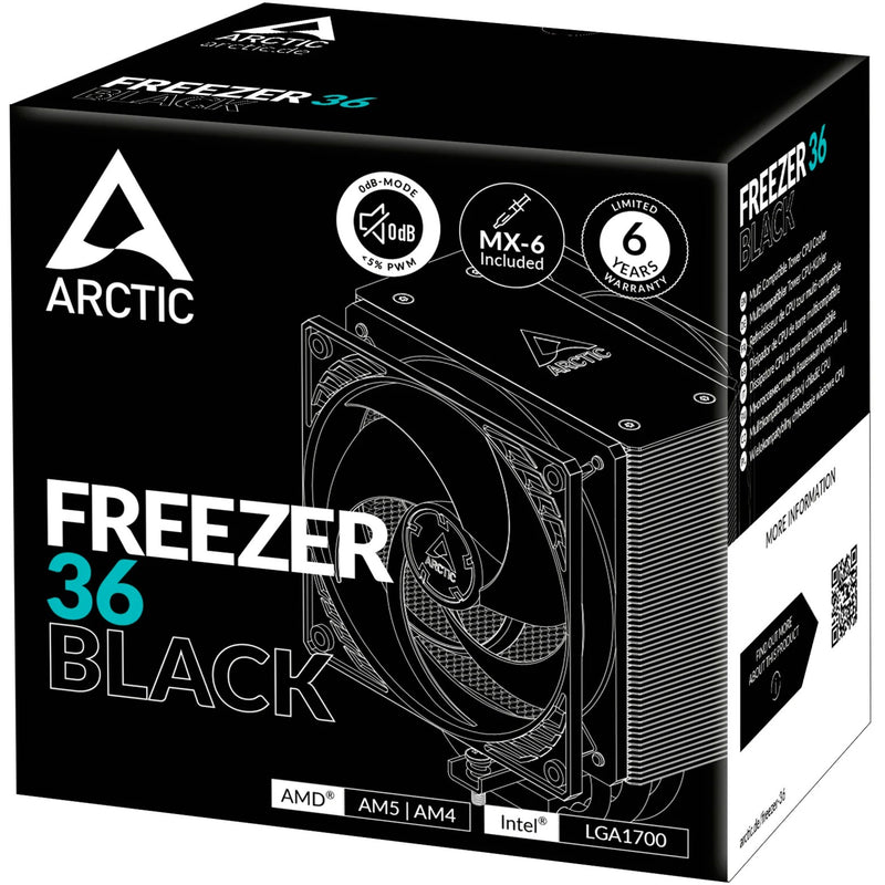 Load image into Gallery viewer, Arctic freezer 36 cpu-koeler (zwart, 4-pin pwm)
