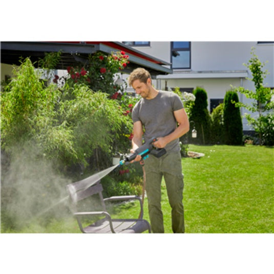 Gardena aquaclean 24 18 v p4a premium set drukreiniger (grijs turquoise, 14800-31, accu inbegrepen)