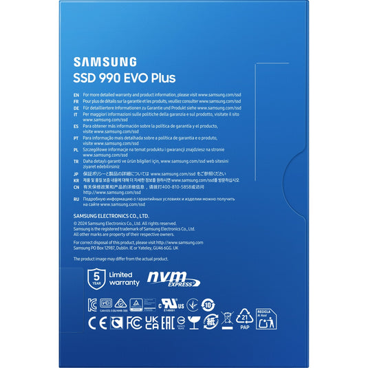 Samsung 990 evo plus 1 tb ssd (mz-v9s1t0bw, pcie 4.0 x4 5.0 x2, nvme 2.0, m.2 2280)