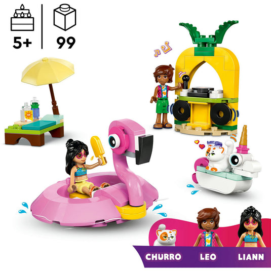 Lego friends 42658 zwembadfeestje met flamingo en eenhoorn