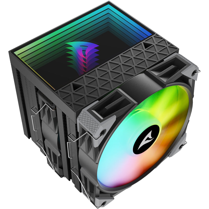 Load image into Gallery viewer, Sharkoon a60 rgb cpu-koeler (zwart, 4-pins pwm fan-connector)
