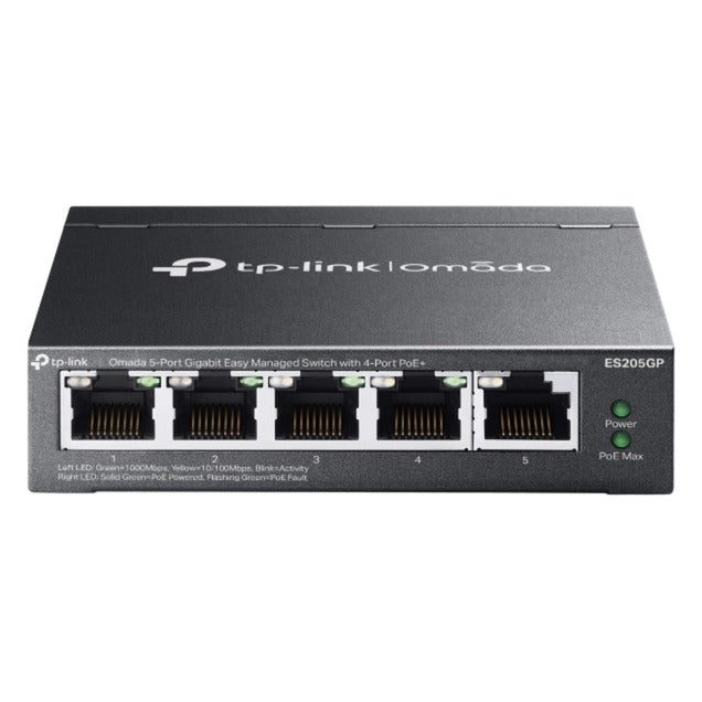 Load image into Gallery viewer, Tp-link omada es205gp switch (zwart, 4x poe+)
