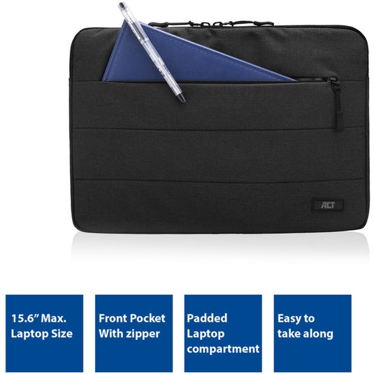 Act connectivity city laptop sleeve 15,6 (zwart)