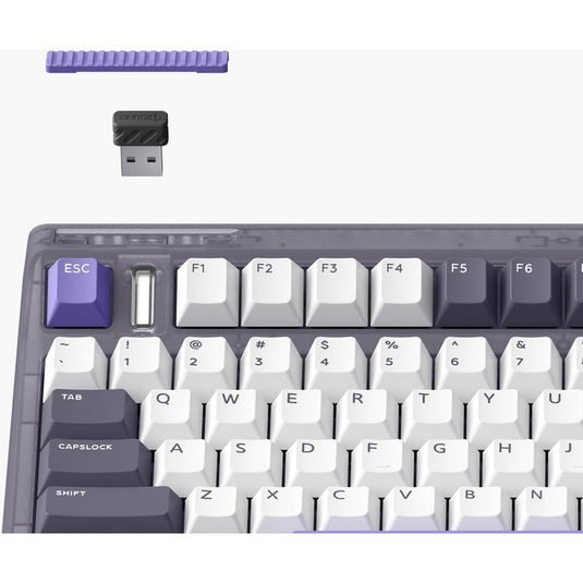 Iqunix og80 lavandin wireless mechanical keyboard (lavendel, us lay-out (qwerty), cherry mx brown, 80% (tkl), hot-swappable, pbt, 2.4ghz | bluetooth 5.1 | usb-c)