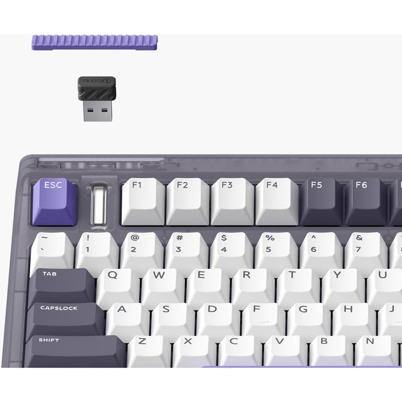 Load image into Gallery viewer, Iqunix og80 lavandin wireless mechanical keyboard, gaming toetsenbord (lavendel, us lay-out, cherry mx brown, 80% (tkl), hot-swappable, pbt, 2.4ghz | bluetooth 5.1 | usb-c)
