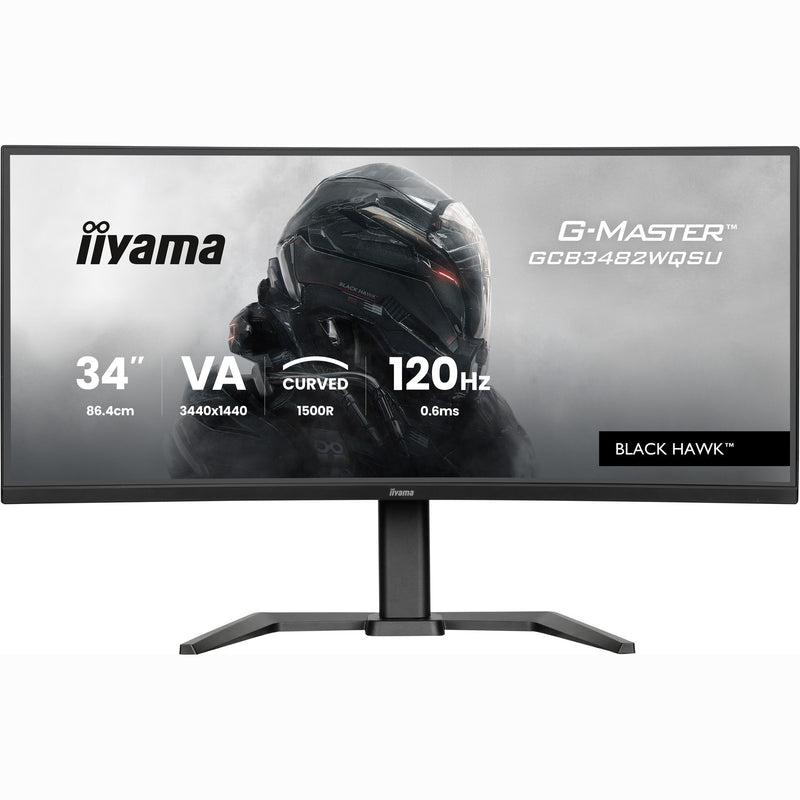 Load image into Gallery viewer, Iiyama g-master black hawk gcb3482wqsu-b1 34 curved ultrawide gaming monitor (zwart, 2x hdmi, displayport, 2x usb-a, usb-b, 2x usb-c, 120 hz)

