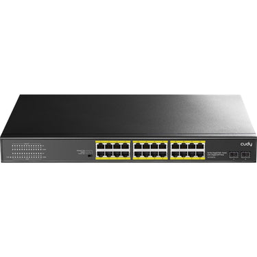 Cudy 24-gbe poe+ switch with 2 uplink sfp (zwart)
