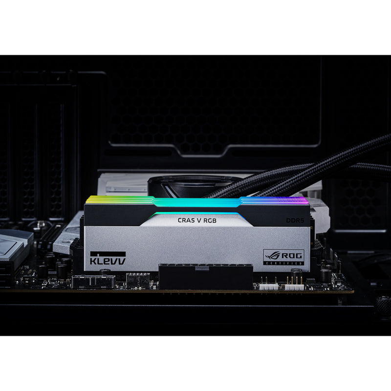 Load image into Gallery viewer, Klevv cras v rgb rog 32 gb ddr5-6200 (2x 16 gb) werkgeheugen (wit, kd5agua80-62b320p, xmp, expo)
