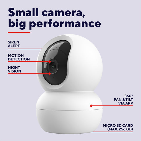 Trust ipcam-2800 360° beveiligingscamera (wit, 2.4 of 5ghz wifi)