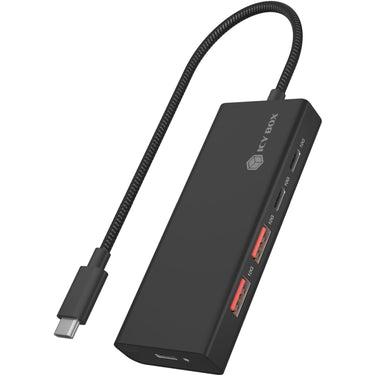Icy box ib-hub1436-cpd usb-hub (zwart, 2x usb-a, 2x usb-c)