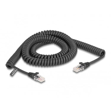 Delock rj-45 spiraalkabel male to male cat.5e (zwart, 3 meter)