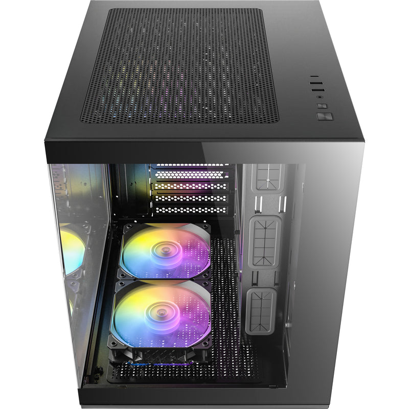 Load image into Gallery viewer, Antec cx60m argb mini tower behuizing (zwart | 3x usb-a | rgb | tempered glass)
