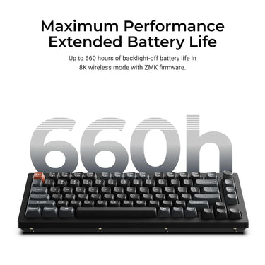 Keychron v1 ultra 8k wireless custom mechanical keyboard (zwart, us lay-out (qwerty), silk pom red, 75%, rgb, hot swap, 2.4 ghz | bluetooth 5.3 | usb-c)