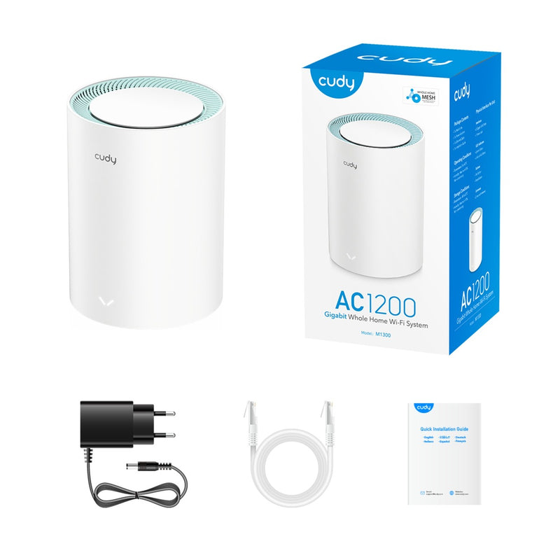 Load image into Gallery viewer, Cudy ac1200 gigabit mesh wi-fi system (1-pack) mesh router (wit)
